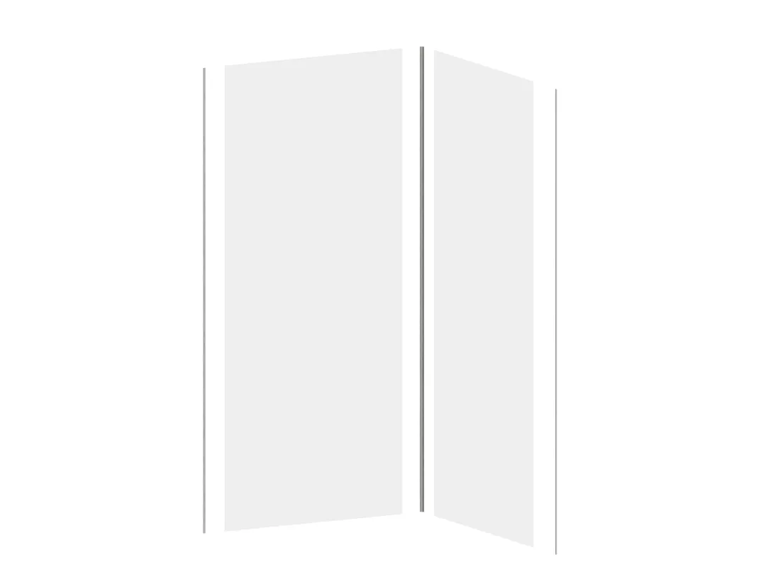 Lot de 2 panneaux muraux de douche blanc en aluminium avec profilés - L90 x L120 x H210 cm - ITZIAR