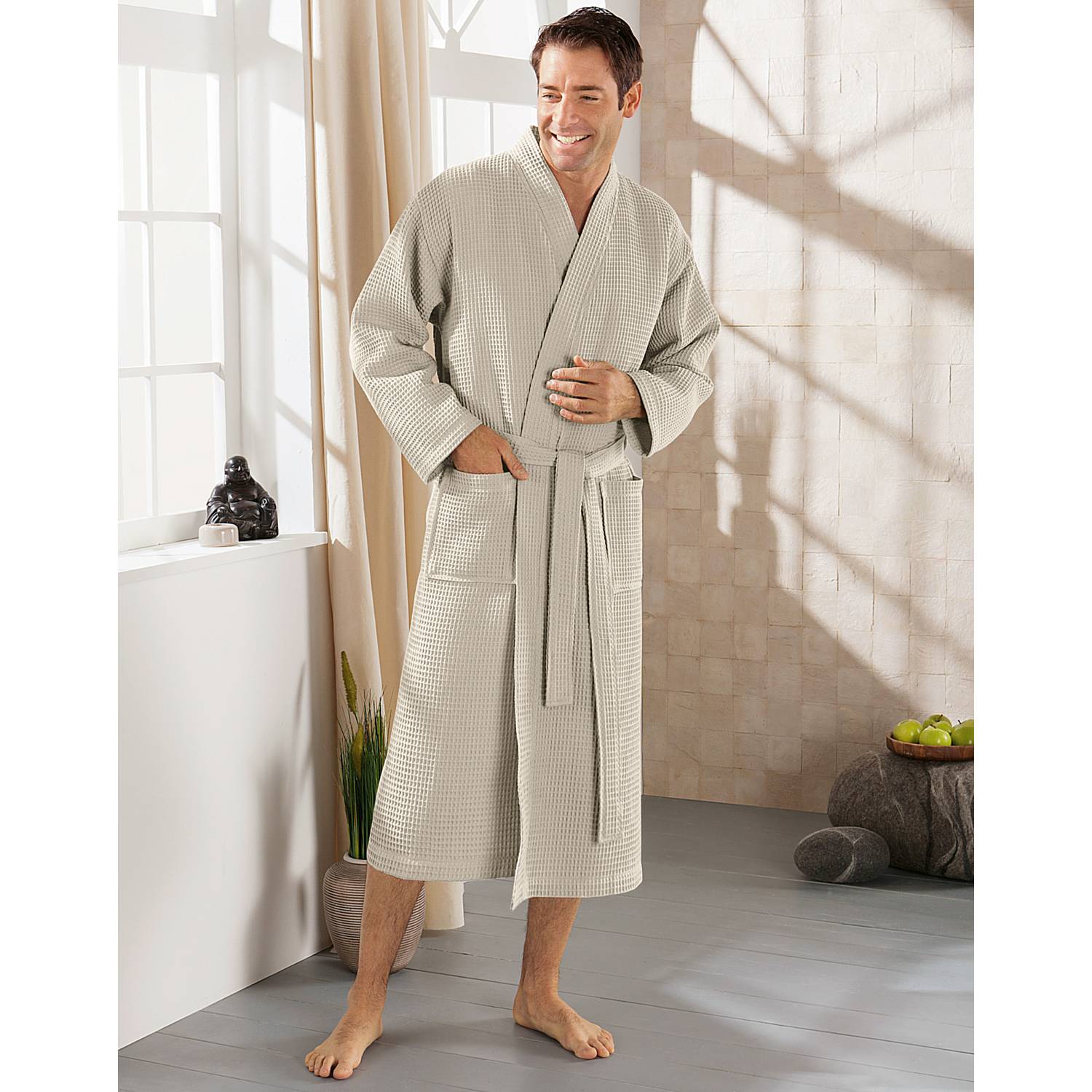 Erwin Müller Piqué Unisex-Bademantel lang 