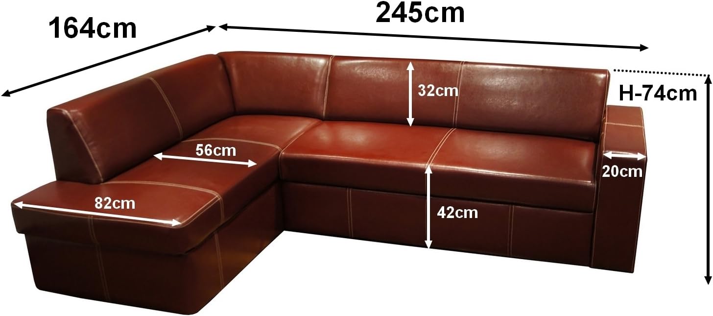 Quattro Meble Echtleder Ecksofa Antalya I 245 x 164cm + 2 x Lederkissen Sofa Couch mit Bettfunktion und Bettkasten Echt Leder Eck Couch