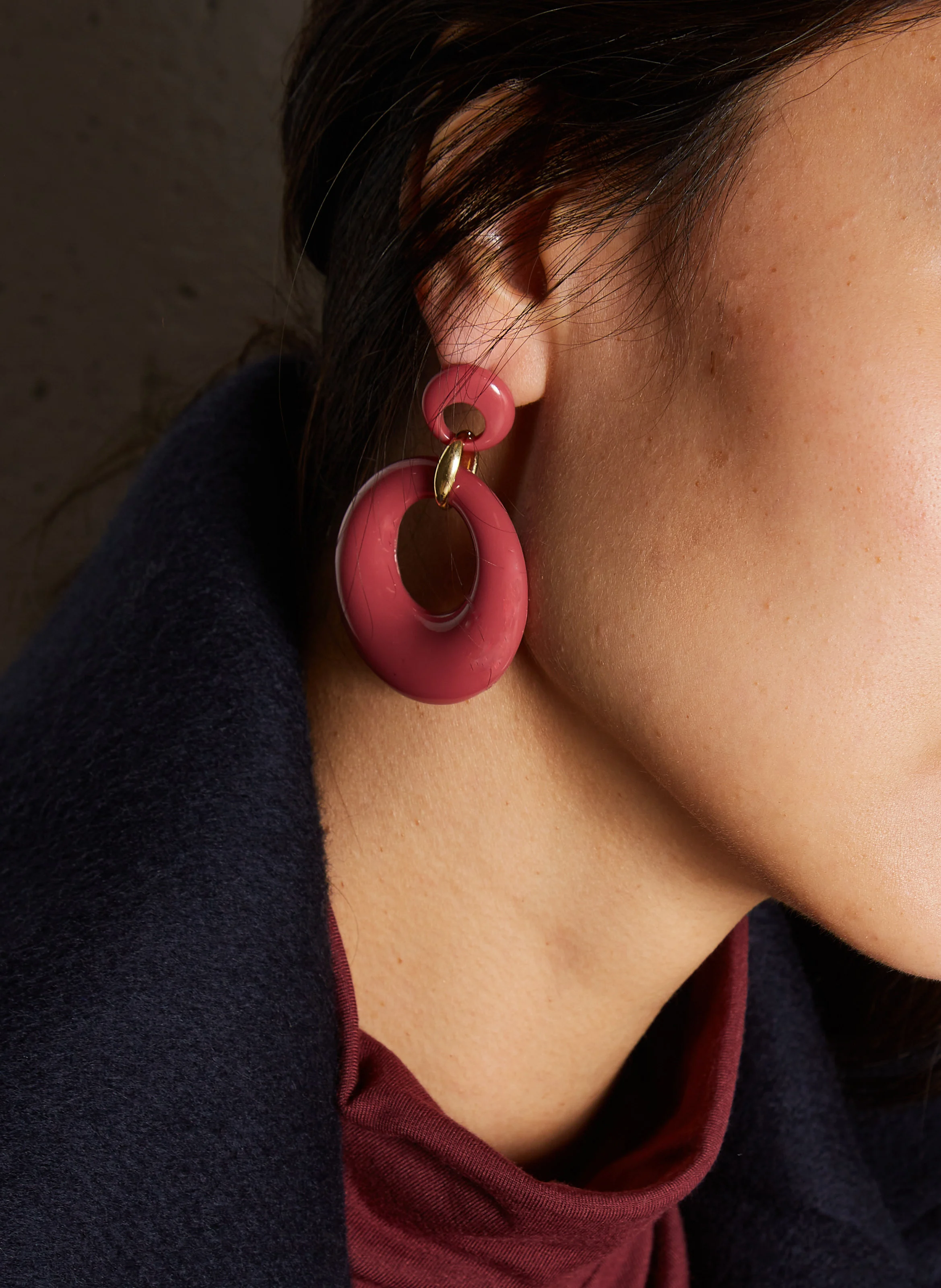 BETTY - Boucles d'oreilles rondes | Violet