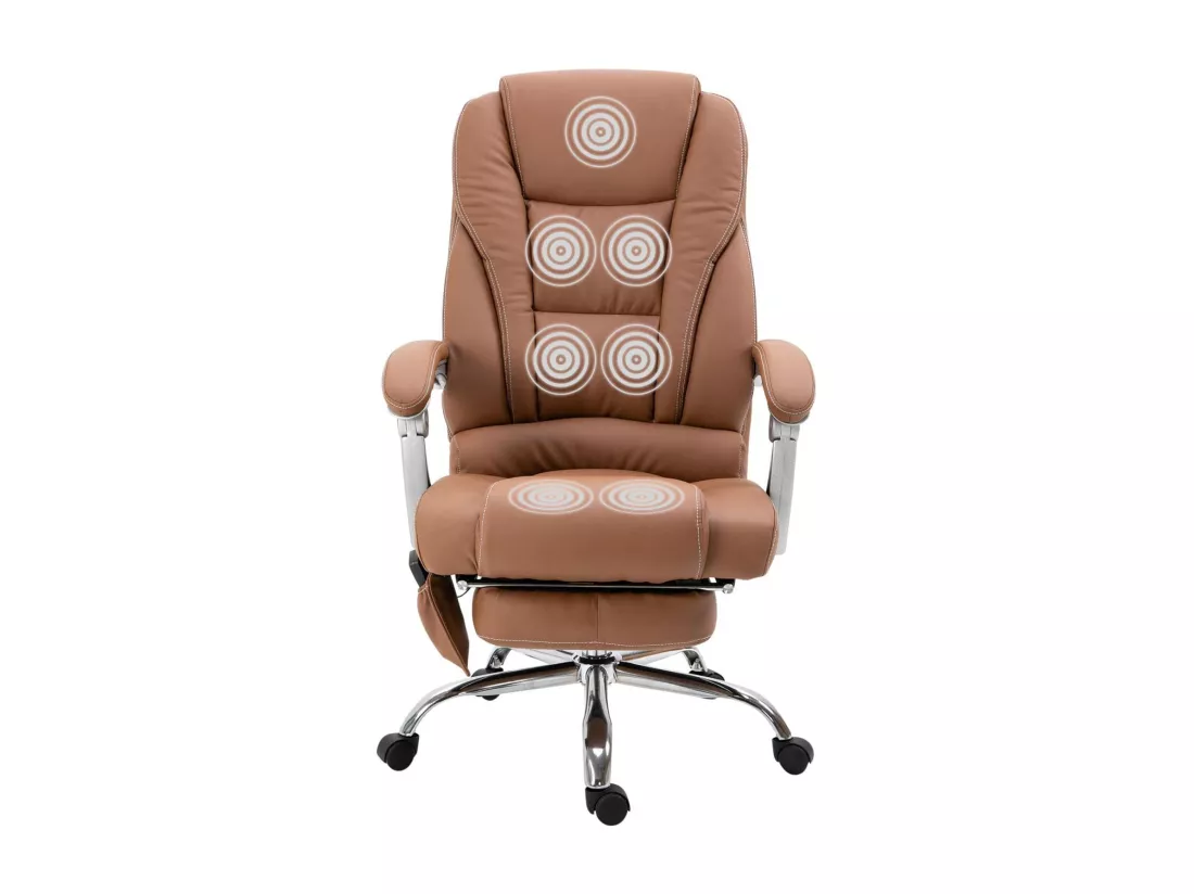 Chaise de bureau - Similicuir - Marron clair - Pacific