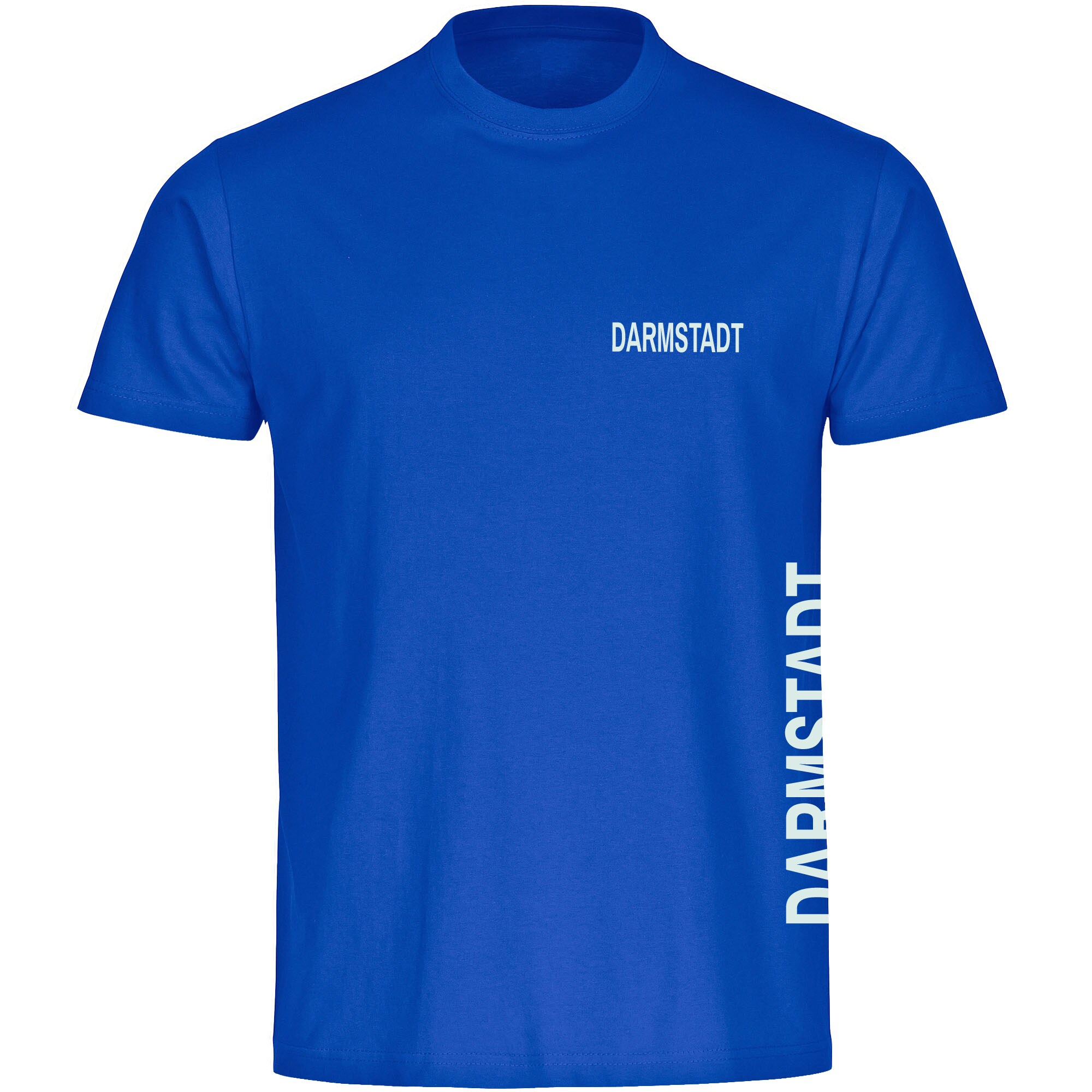 multifanshop® Herren T-Shirt - Darmstadt - Brust & Seite - Druck weiß