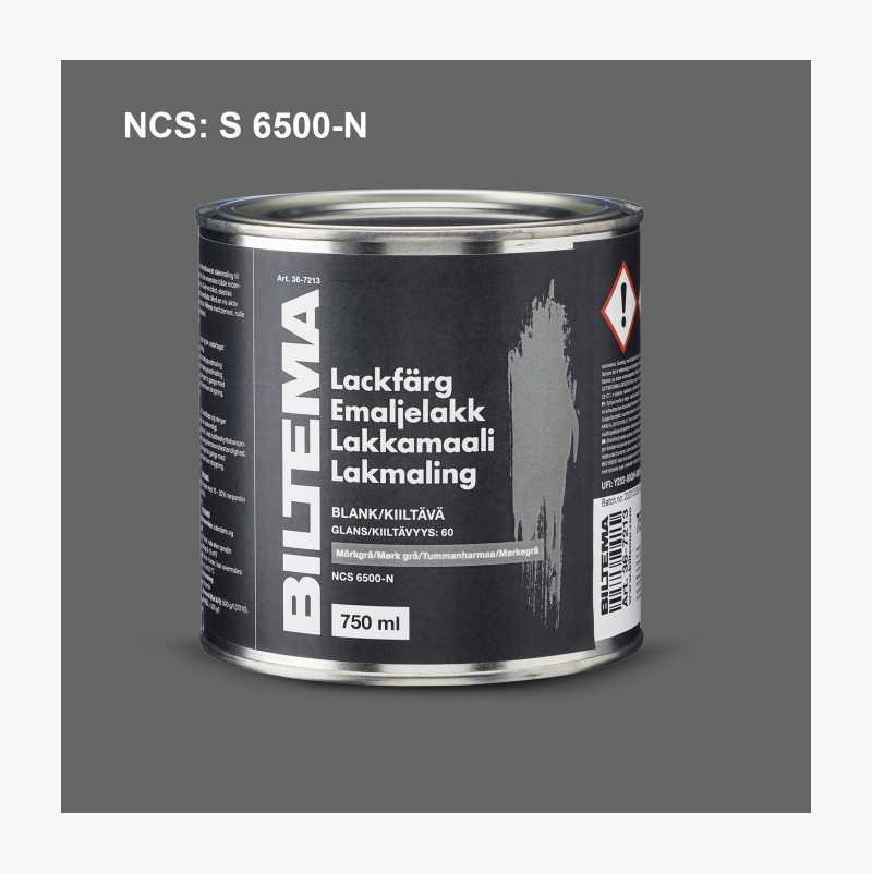 Emaljelakk, blank, mørkegrå, 0,75 liter