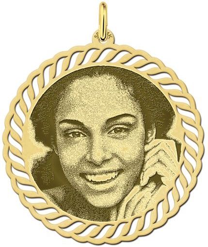 Hanger met foto rond goud
