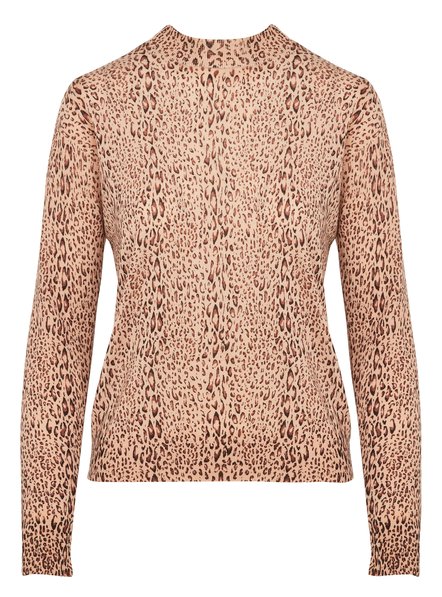 Pull à col montant droit en laine | Marron