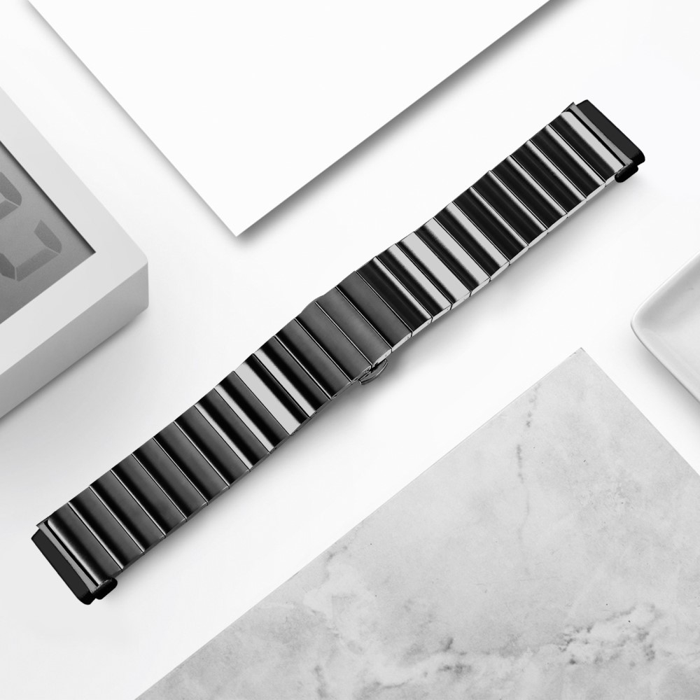 Fitbit Versa 4 / Sense 2 Edelstahl Armband mit Butterfly Verschluss - Schwarz