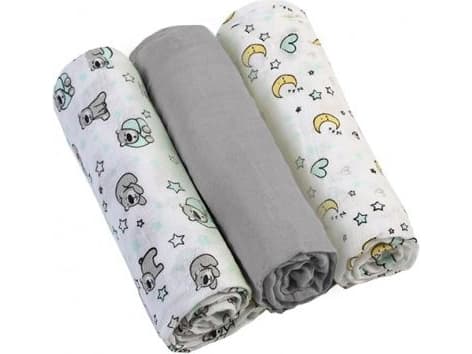 BabyOno Muslin bleier, grå, 3 stk (348/01)