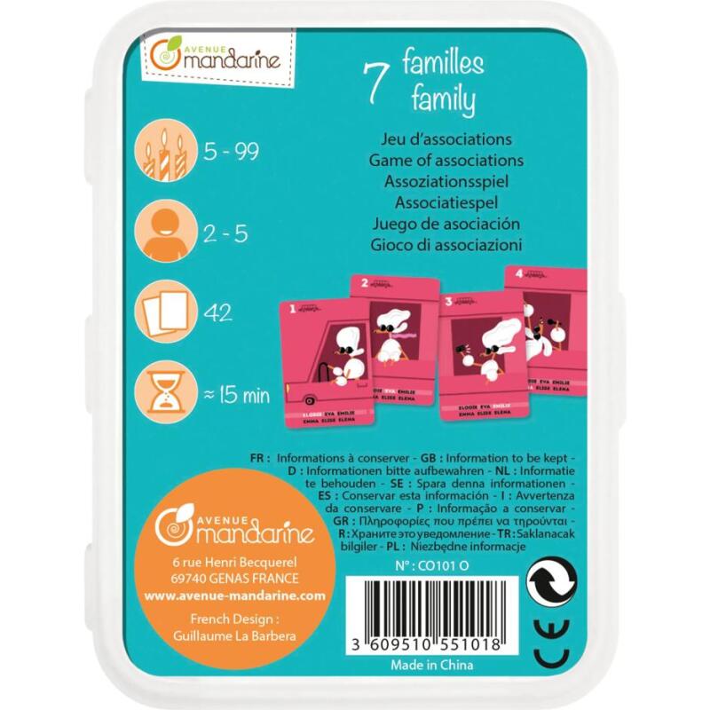 Jeux de cartes, Jeu des 7 familles - Multicolore