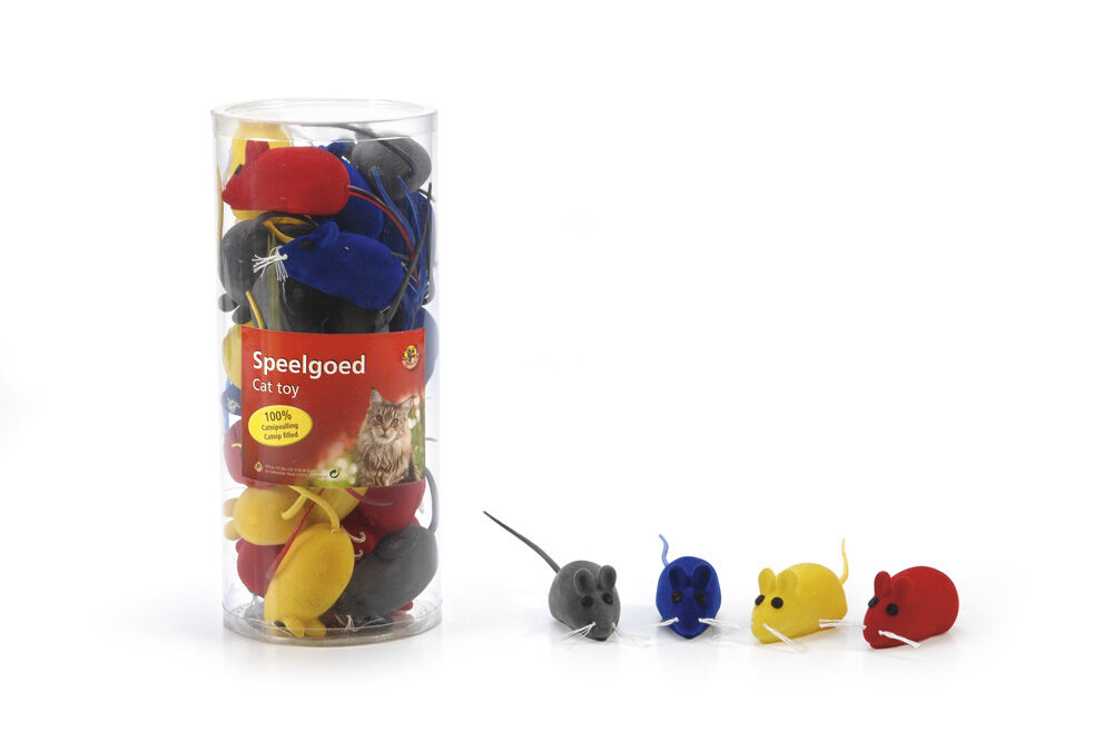 Beeztees Velours Muisje - Kattenspeeltje - 6 cm