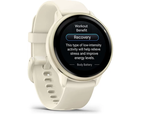 Garmin Vivoactive 6 AMOLED Smartwatch, Bone/Lunar Gold