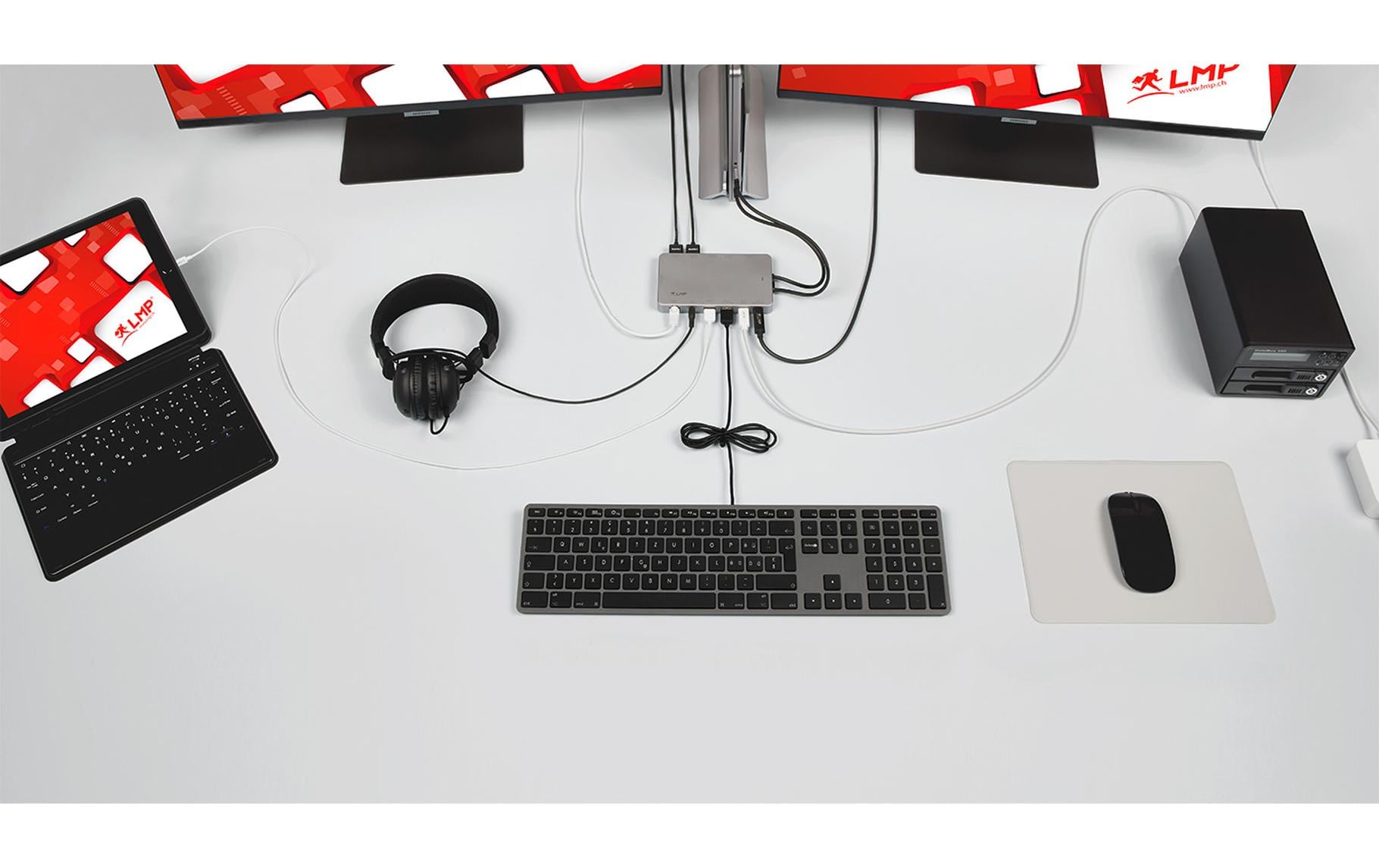 Tastatur WKB-1243 BT Grau, CH-Layout mit ZiffernblockElegante Tastatur mit Mehrfachkopplung und Aluminiumcover