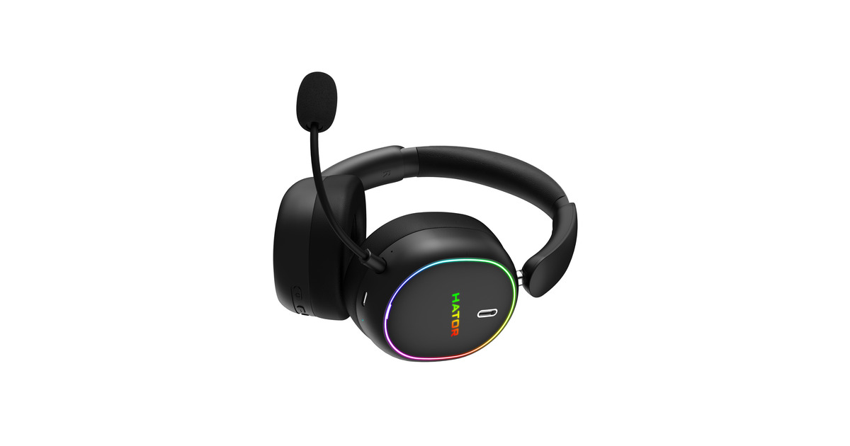 HatorPhoenix 2 Wireless over-ear gaming headset  (Zwart, RGB, 2.4GHz / Bluetooth 5.4 / USB-C)