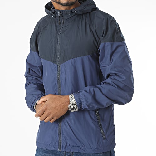 Coupe-Vent Zippé Capuche 2-Tone Tech TB2107 Bleu Marine