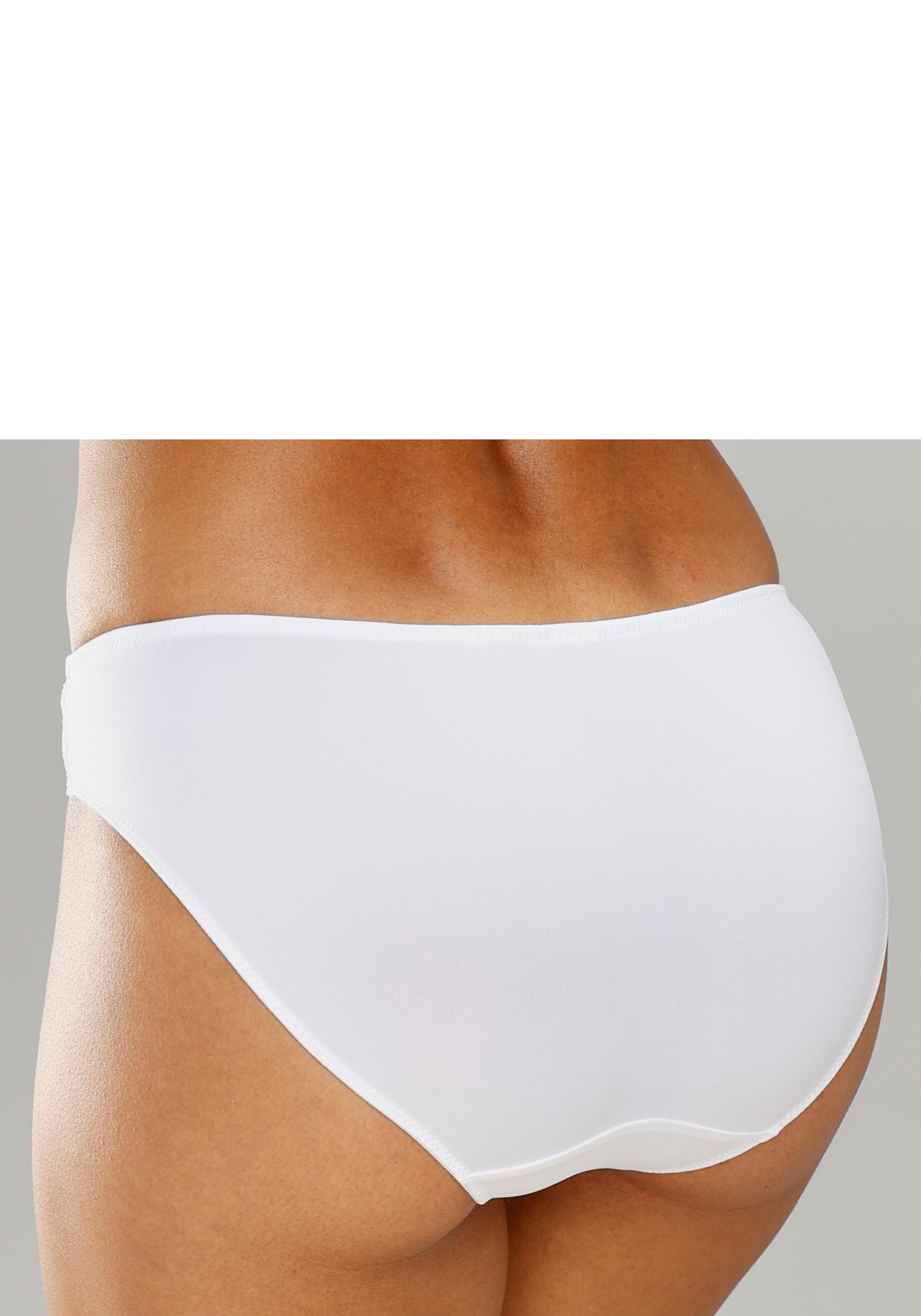 petite fleur Slip, 3 Stk. mit leicht transparenter Jacquardspitze an den Seiten