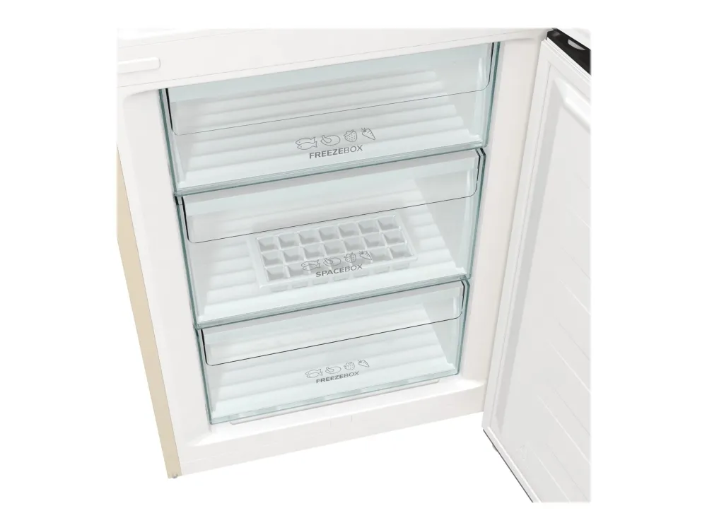 Gorenje NRK6202AC4 - Køleskab/fryser - bund-fryser - bredde: 60 cm - dybde: 59.2 cm - højde: 200 cm - 331 liter - Klasse E