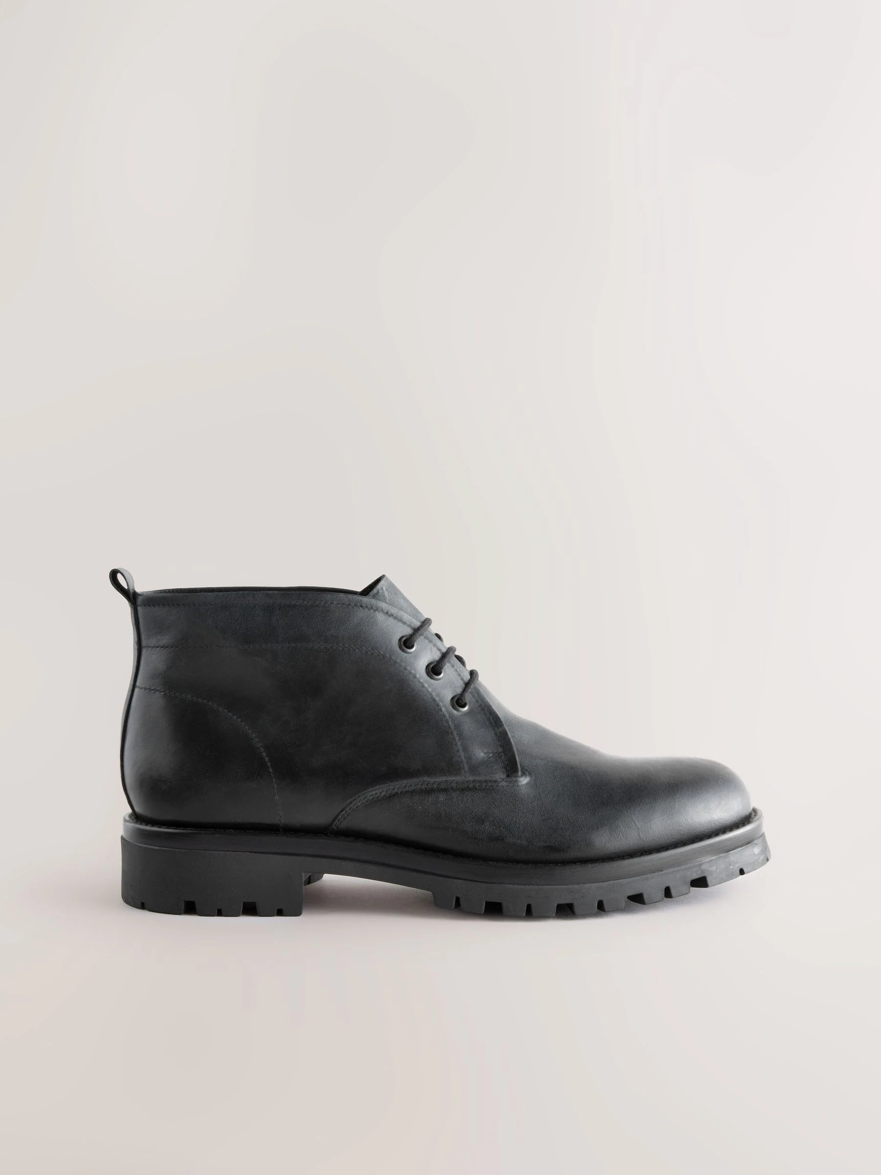 Zwart - Chunky Leather Chukka Boots