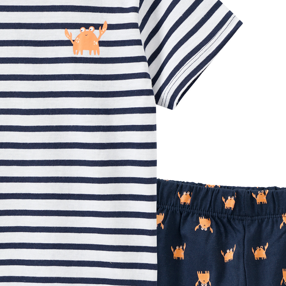 Topomini Baby Shorty mit Krabben-Motiven dunkelblau / weiss