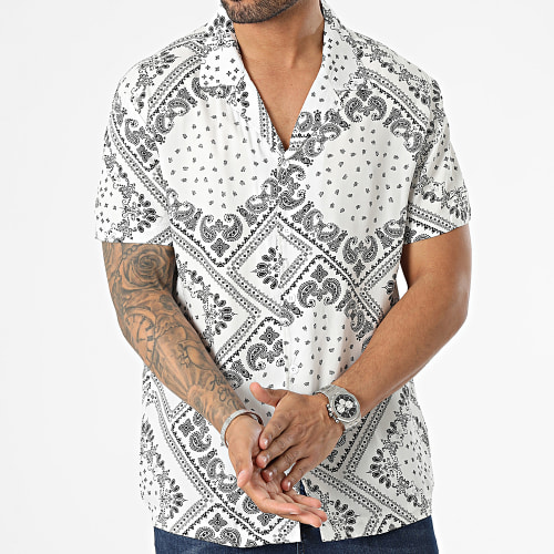 Chemise Manches Courtes Blanc Bandana