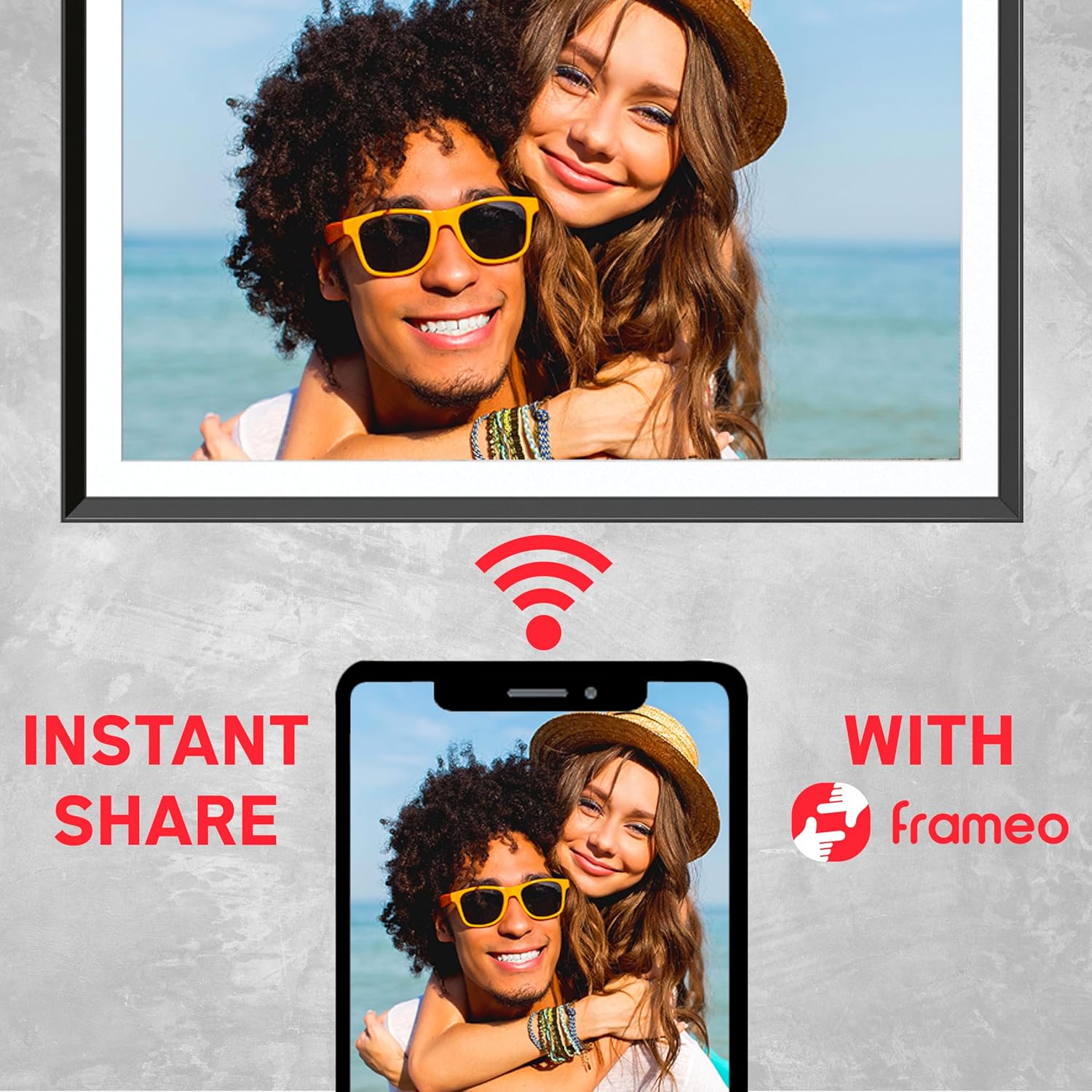 AGFA Photo Realiview APF1560WIFI – Digitaler Fotorahmen mit WLAN und integriertem 32-GB-Speicher – Fotos und Videos sofort teilen, hochauflösender 15,6-Zoll-Touchscreen – Schwarz