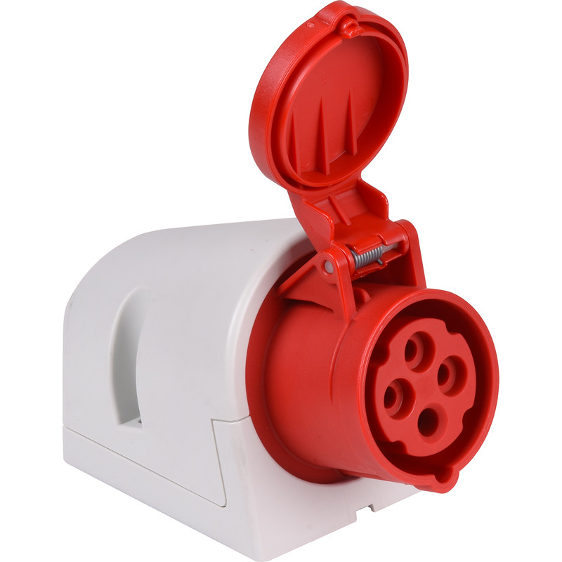 CEE contactdoos krachtstroom 3p+ 1 aarde 16A Rood