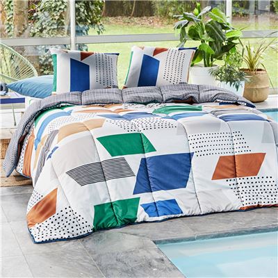 Couette DÉCO DOUBLE FACE motif graphique - Becquet création - légère ou chaude