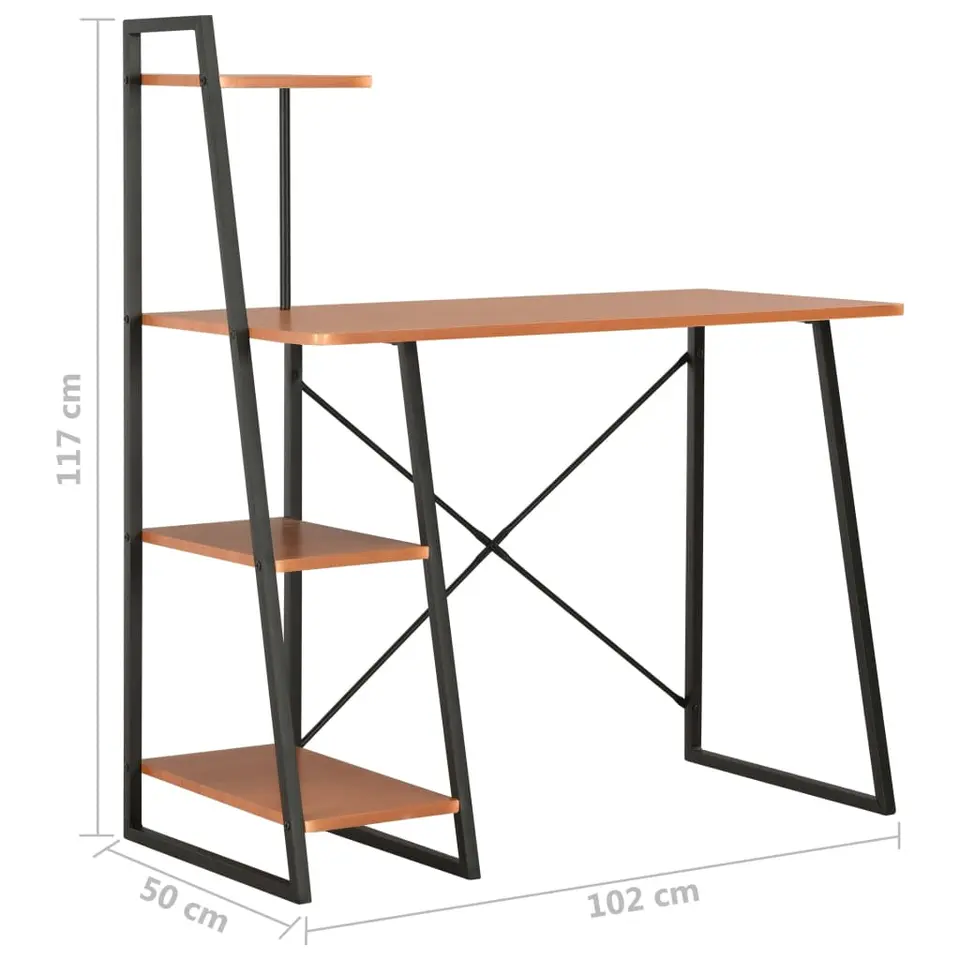 vidaXL - Bureau - Bruin - Bewerkt hout