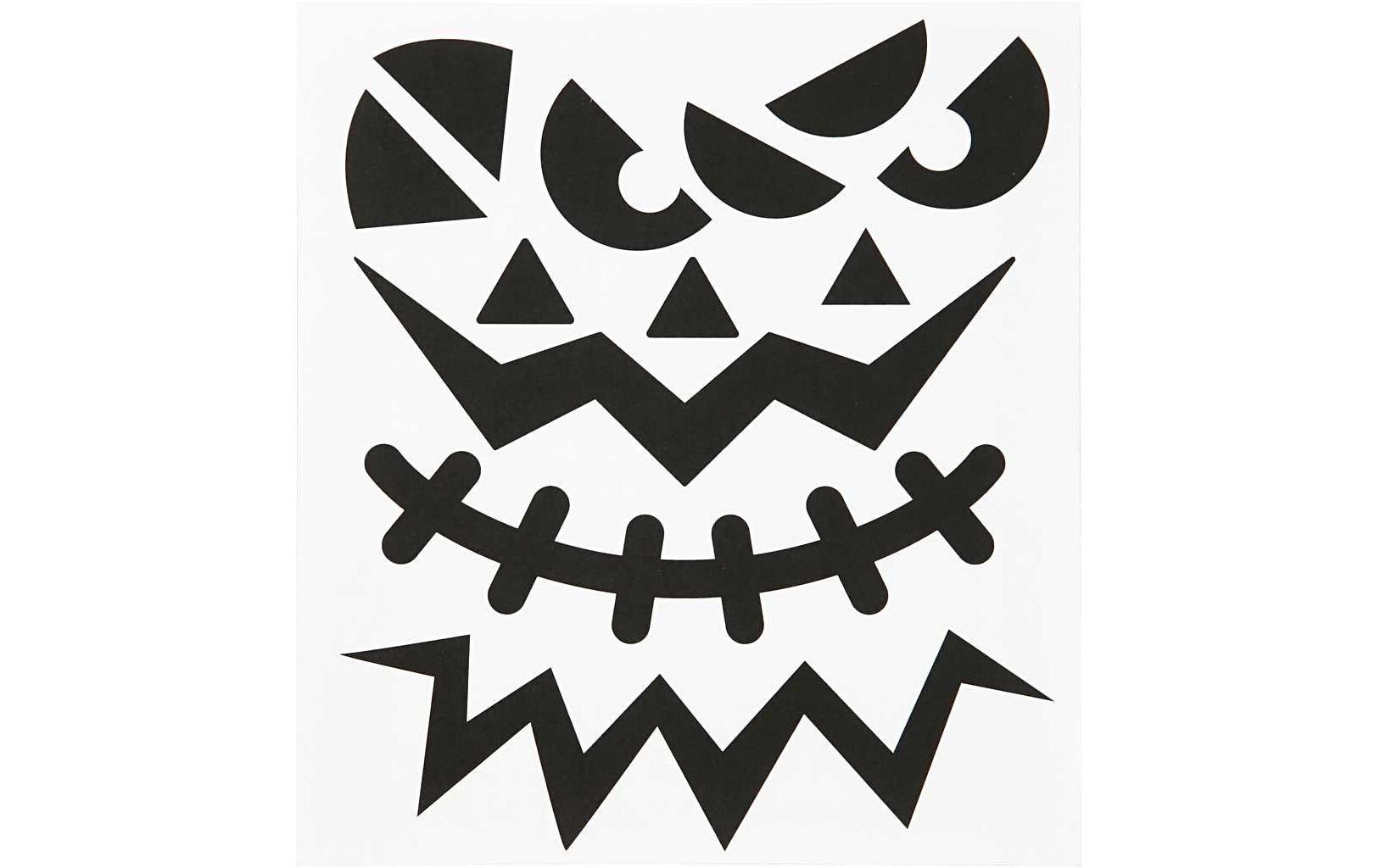 Halloween Gesichter, 1 BlattSticker für Kürbis oder Ballon