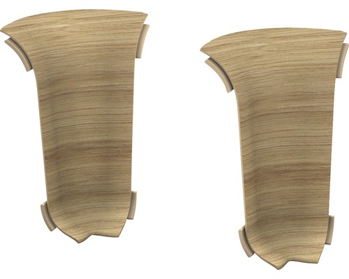 Binnenhoeken voor kabelgootplint, rustiek eiken, 60 mm