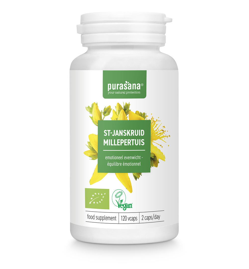 Purasana Sint Janskruid Millepertuis Vegan Bio (120 vega capsules)