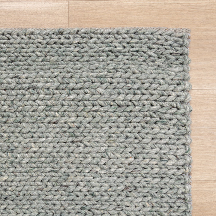 Wollen vloerkleed - Twist Groen | Visgraat motief