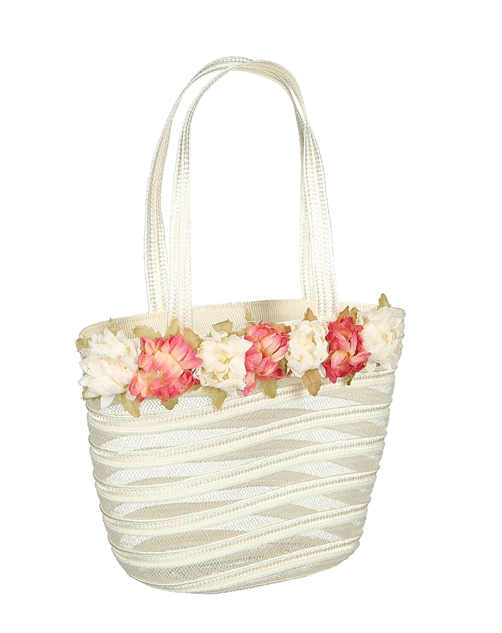Handtasche BLUMENMÄDCHEN in wollweiß