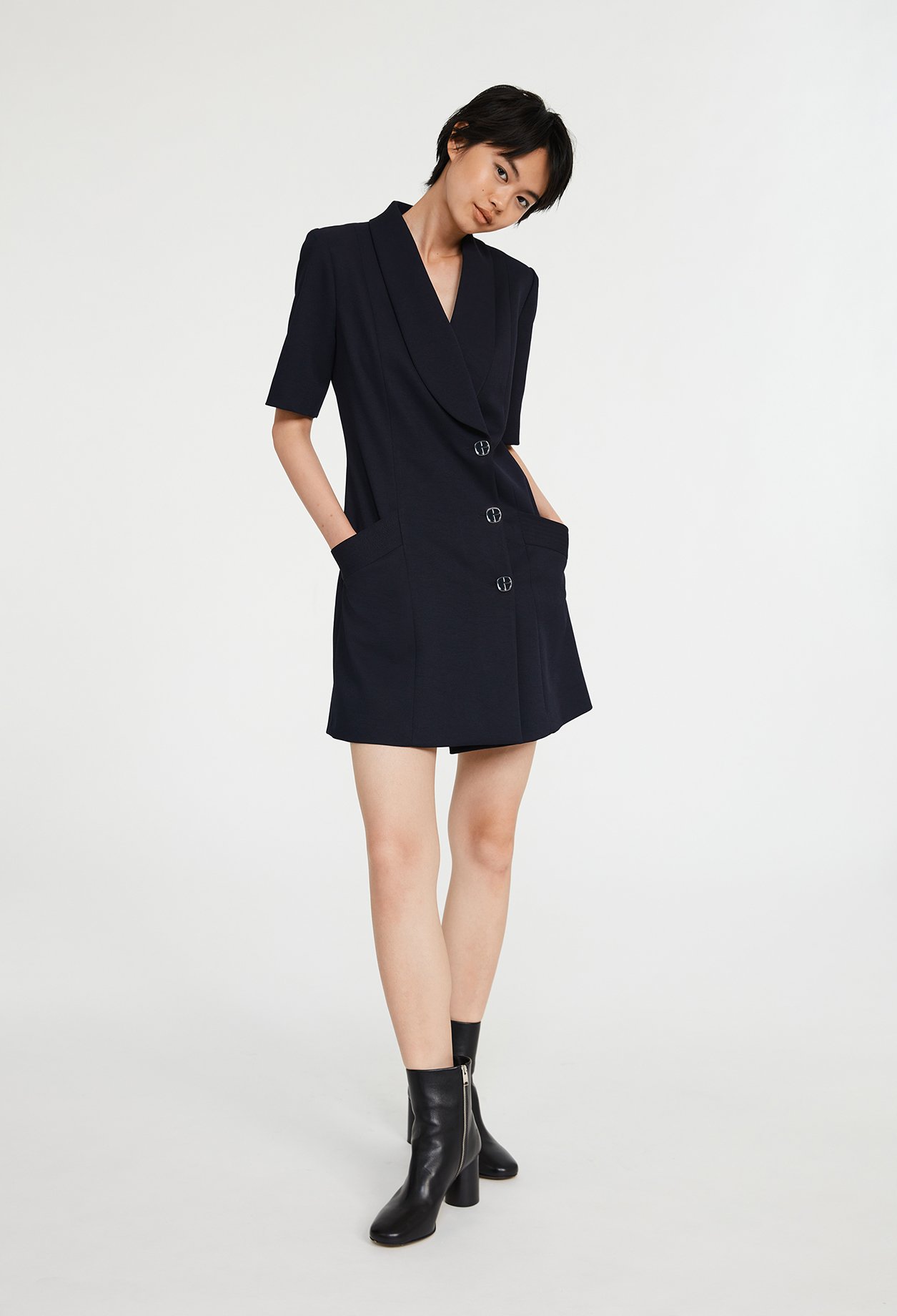 Robe tailleur monogramme marine