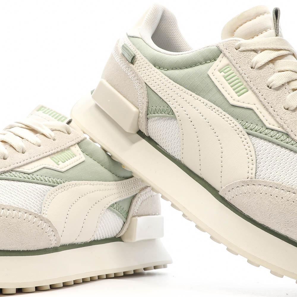 Puma Baskets Écru/Verte Femme Puma Future Rider