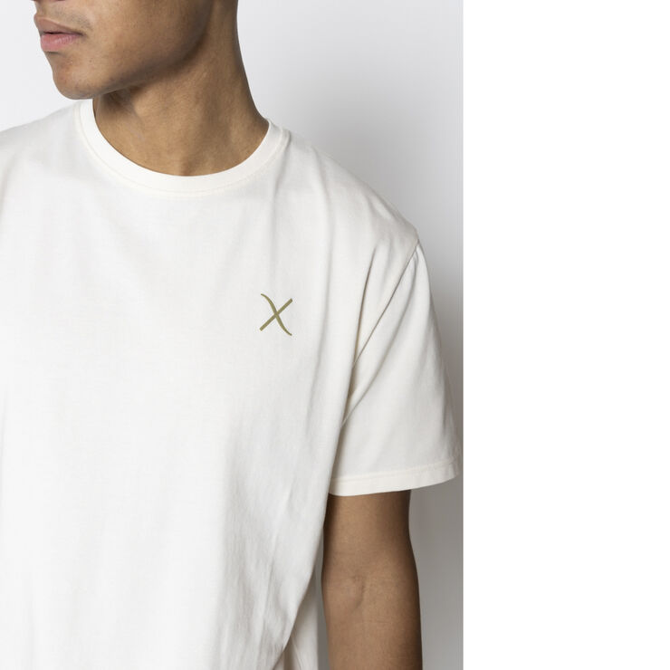 Clean Cut Copenhagen Cross Logo Organic Tee Ecru