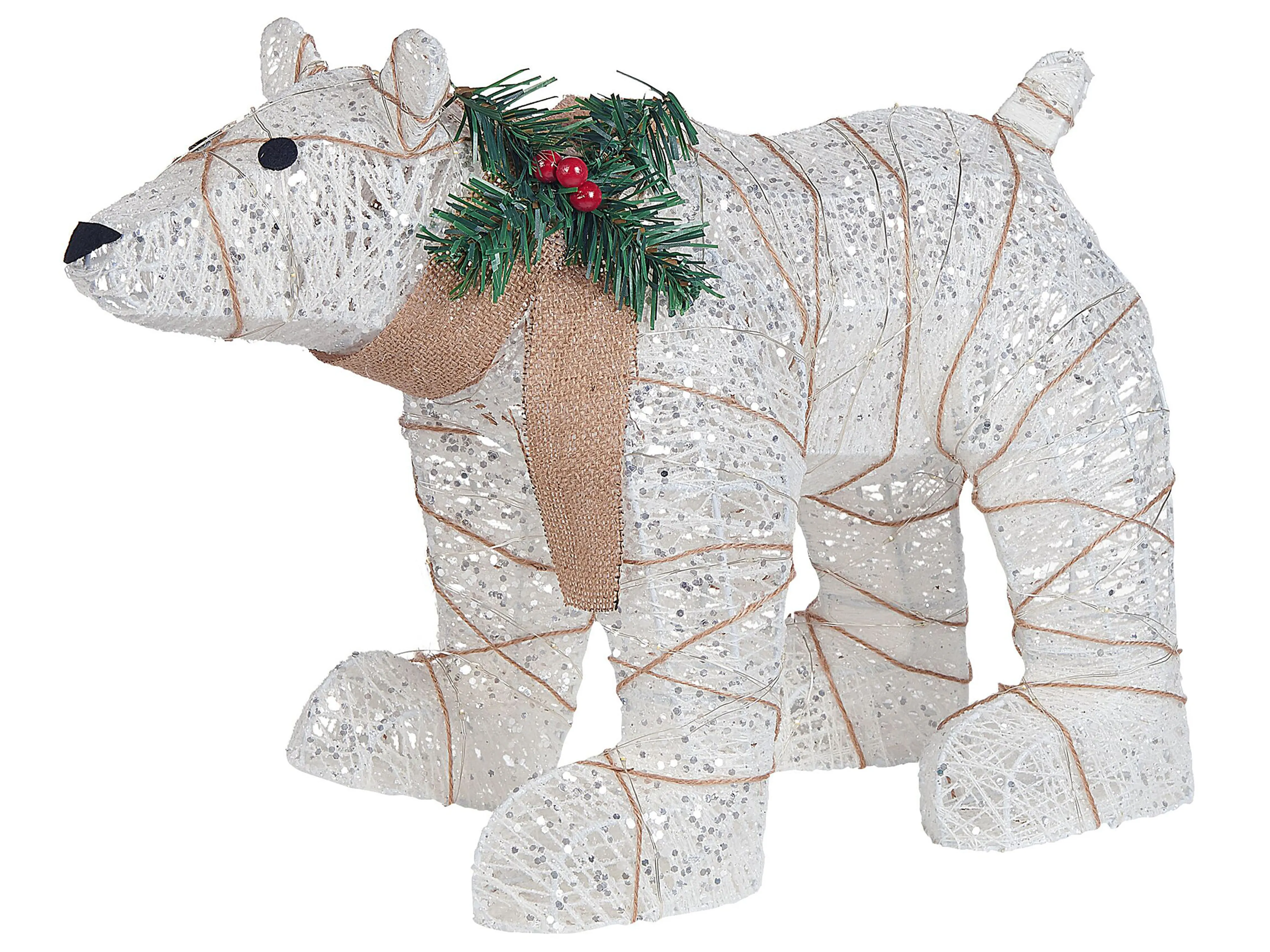 Buitendecoratie LED SIVULA Beer 34 cm Wit