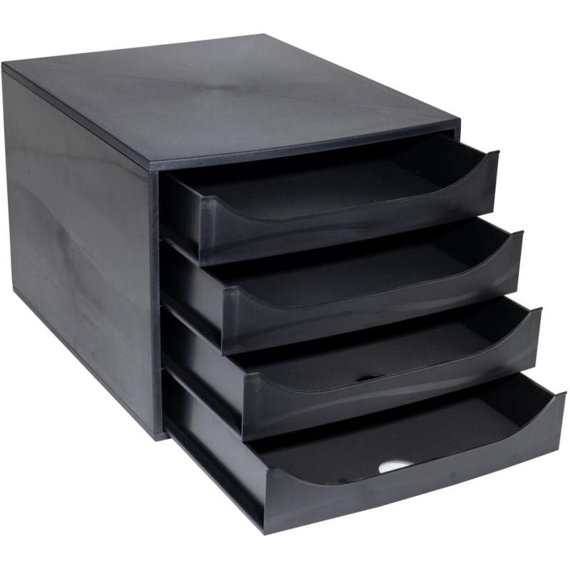 Module de classement Ecobox Ecoblack 4 tiroirs - Noir