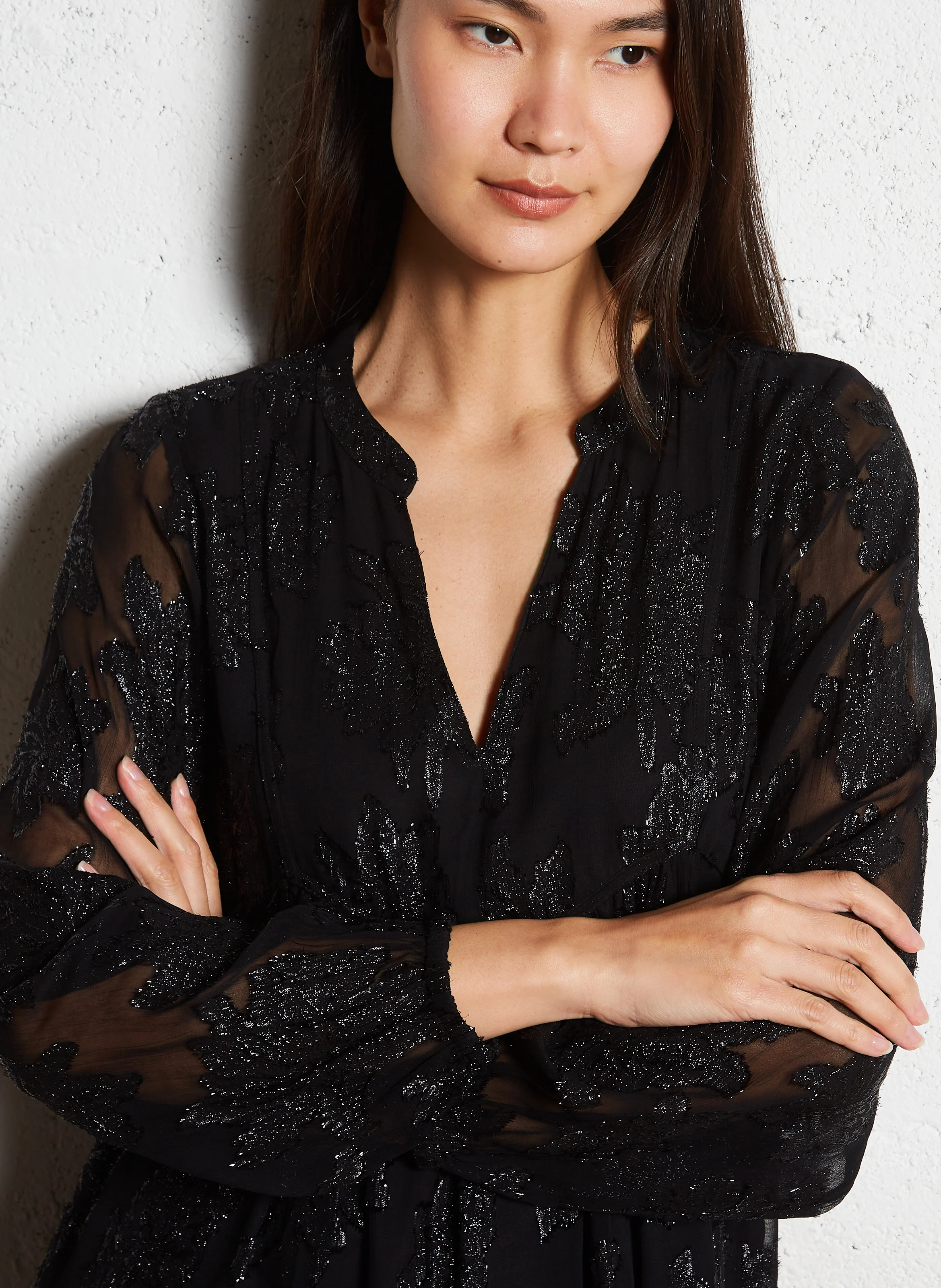 MARJO - Robe courte jacquard| Noir