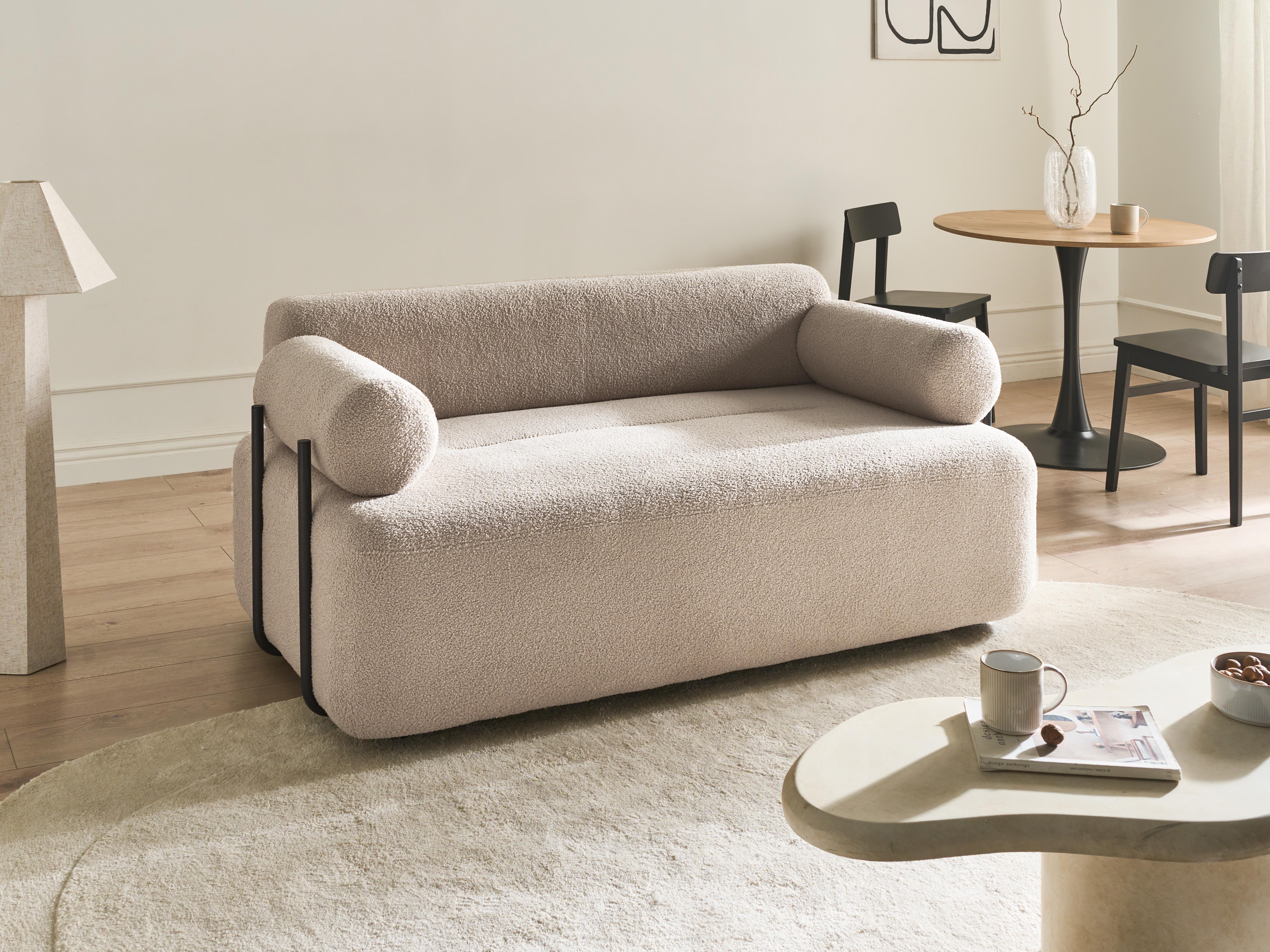Bank 2-zits ELVA Bouclé Beige