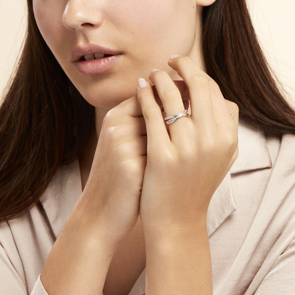 Bague Anelyse Or Blanc Oxyde De Zirconium