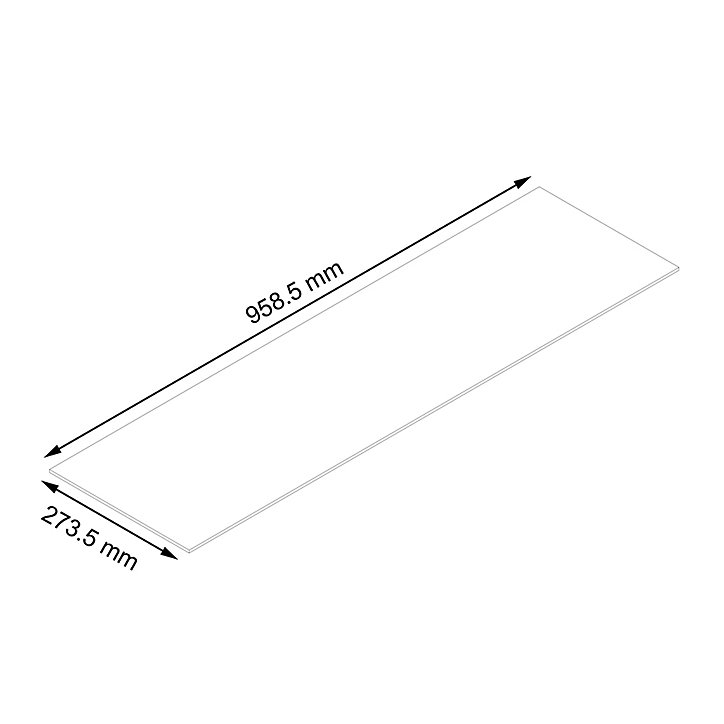 Etagère en verre pour caisson haut de cuisine GoodHome Cicely l. 95.85 cm x P.27.35 cm, 2 pièces