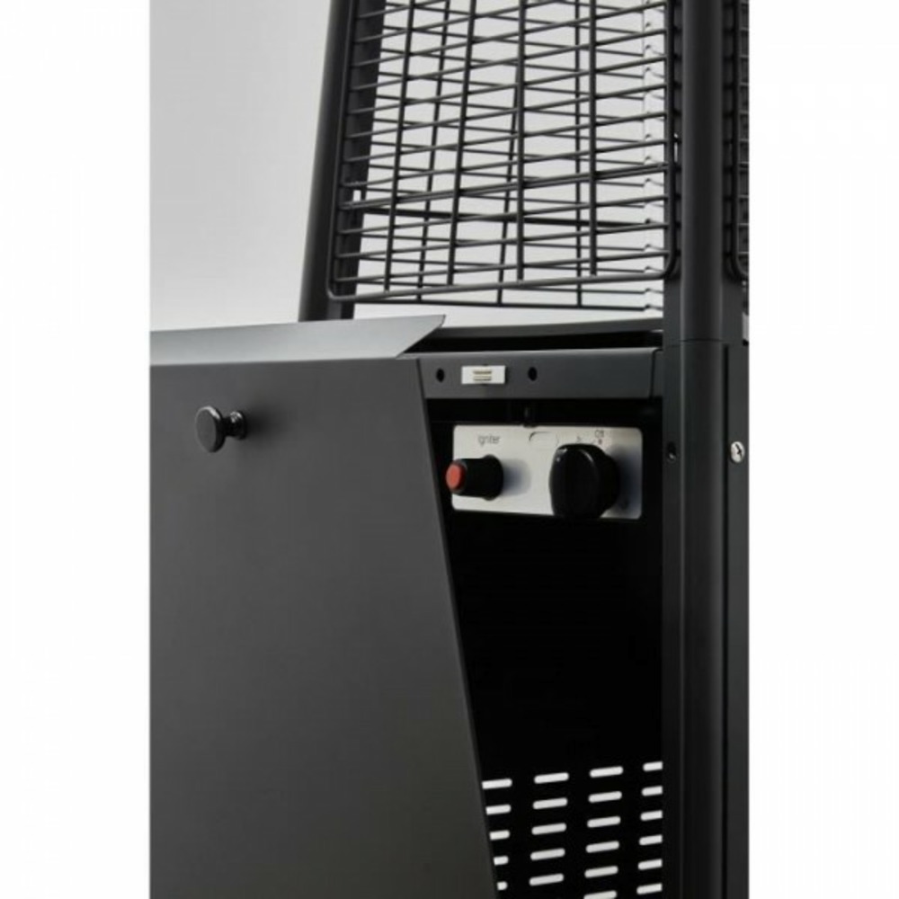 Chauffage extérieur gaz - pyramide - noir - 13 kw - housse de protection