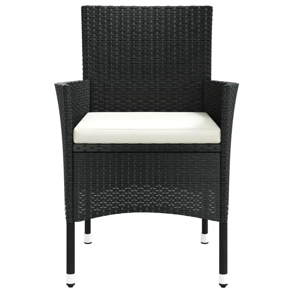 vidaXL - Buitenstoelen - Kussens - Zwart - Poly rattan - 4 stuks