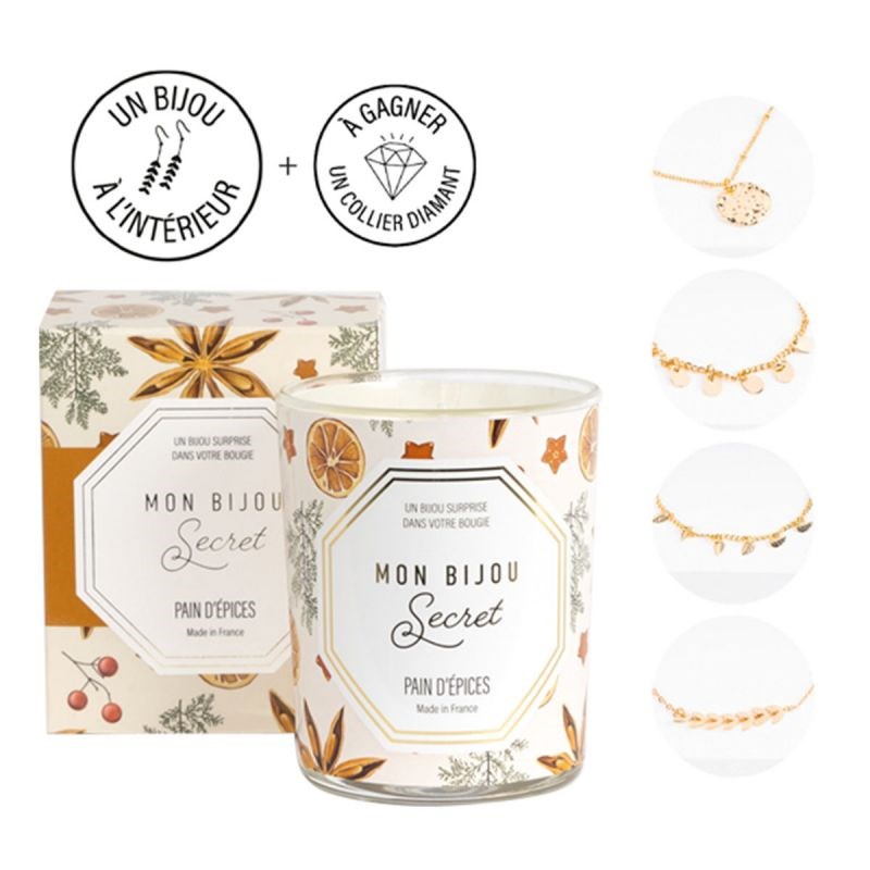 Bougie Bijou Bracelet doré - Parfum Pain d'épices - 40h