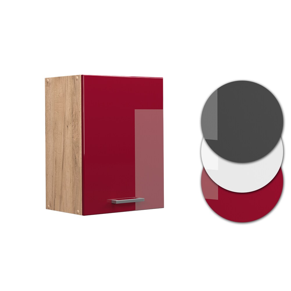 Vicco Hängeschrank Küchenschrank Küchenzeile R-Line 45 cm Eiche Bordeaux Tür Fächer