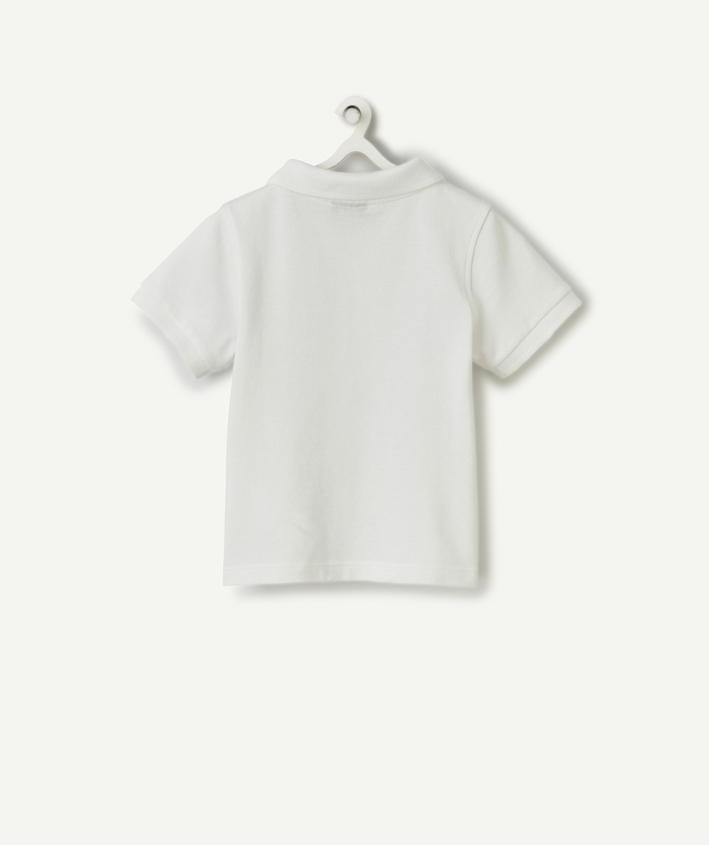 POLO MANCHES COURTES BÉBÉ GARÇON 100% COTON BLANC ET OISEAU BRODÉ