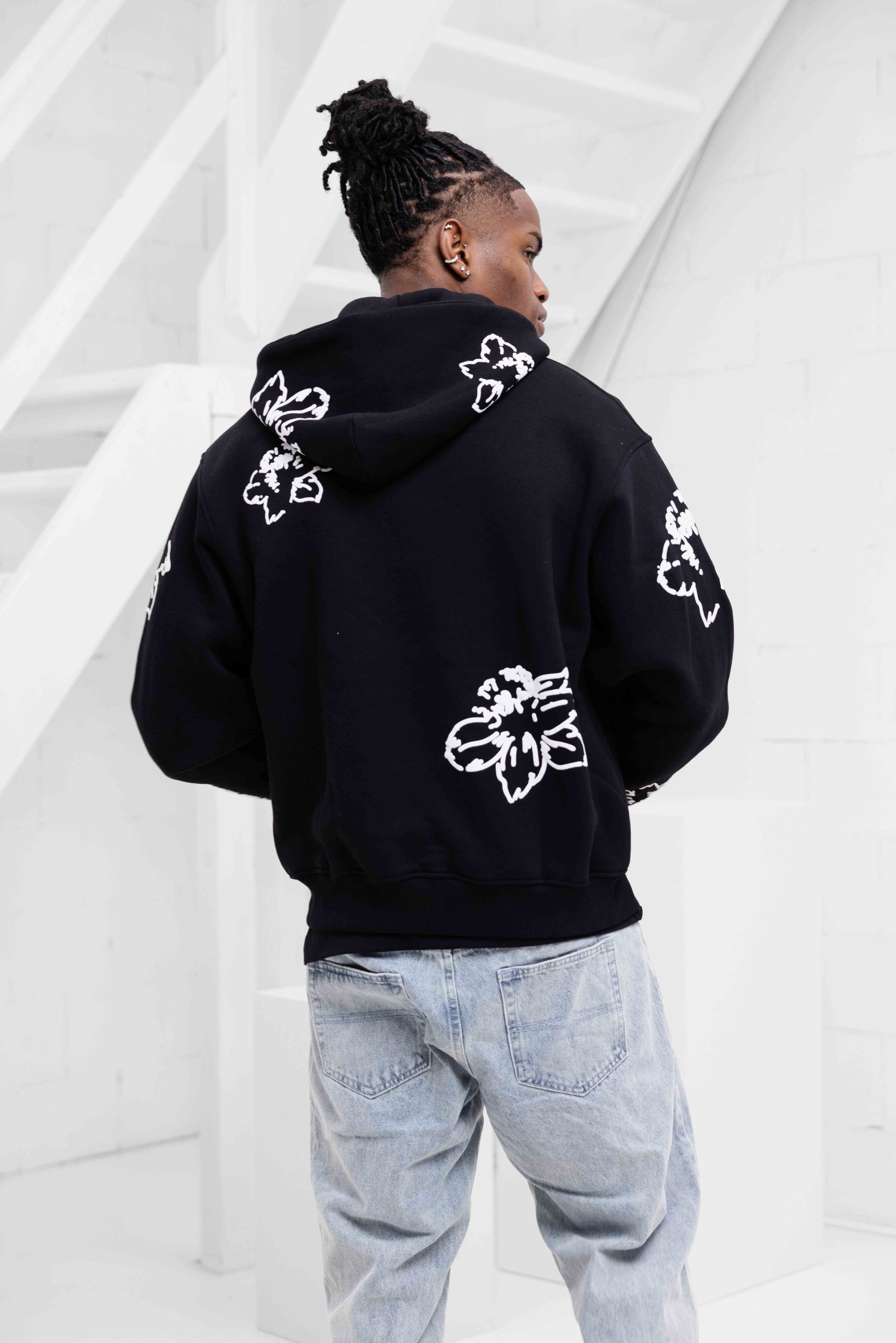 Croyez Flower Zip-Hoodie Heren Zwart