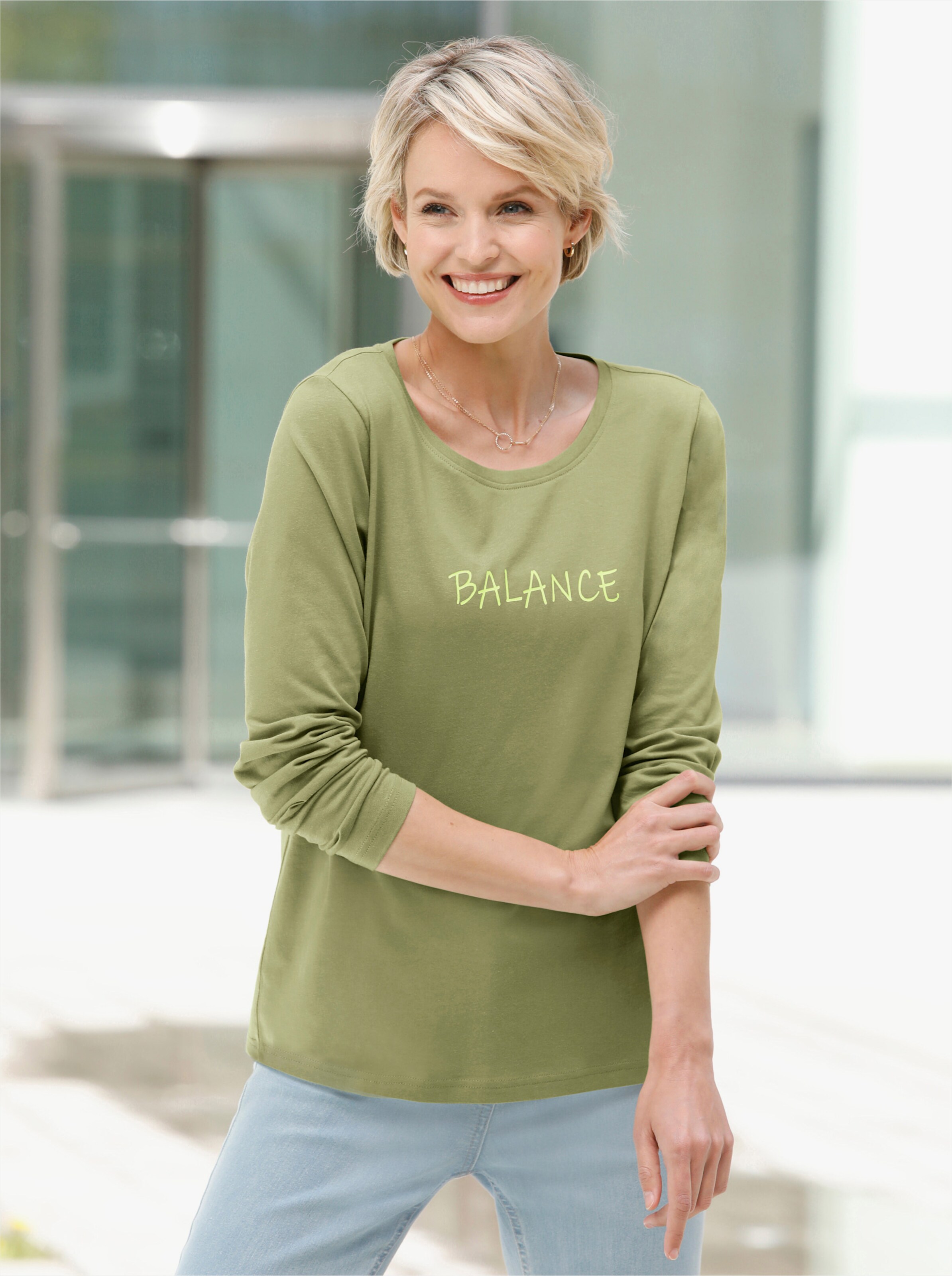 Langarmshirt aus reiner Baumwolle