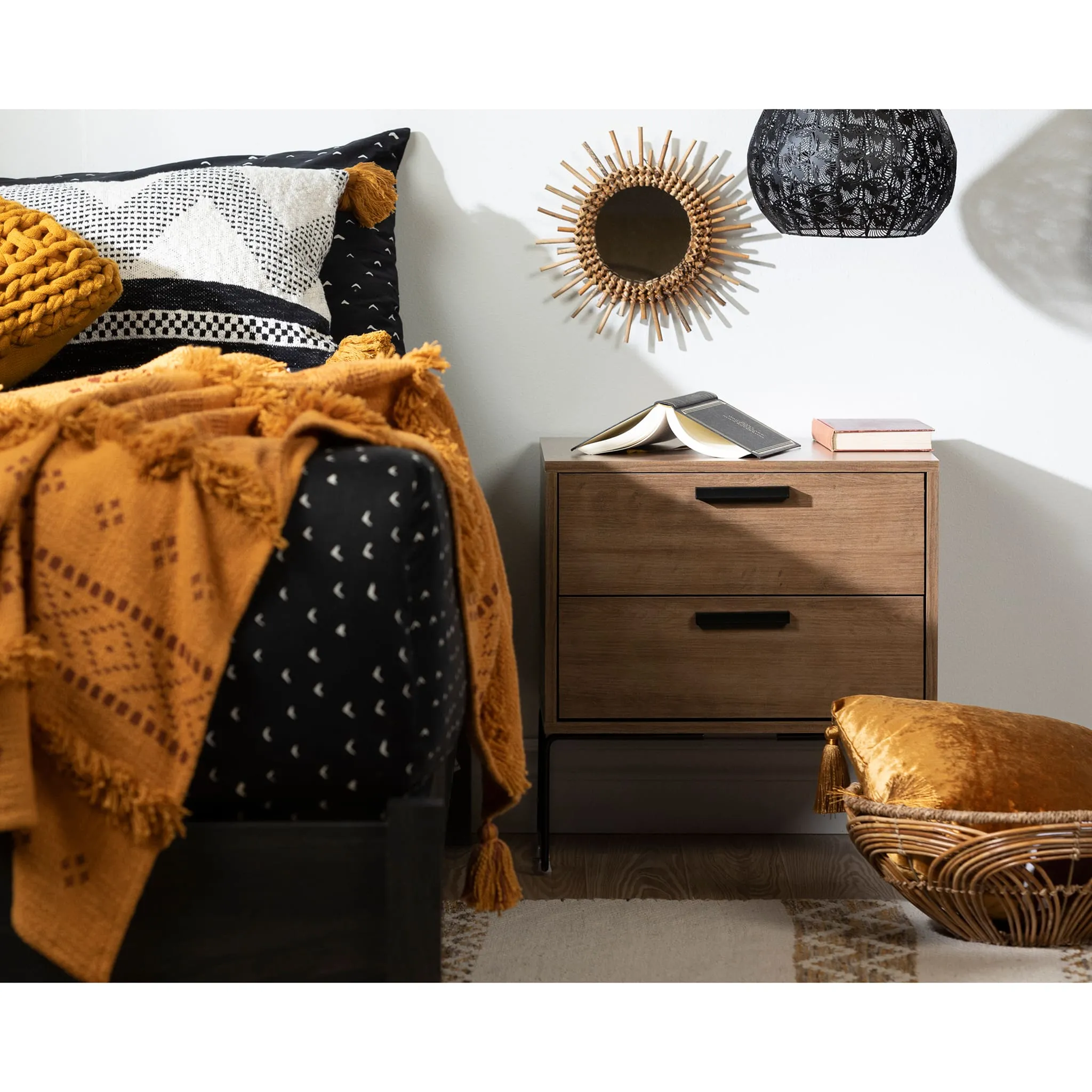 South Shore Table de Nuit - Slendel Bois Foncé