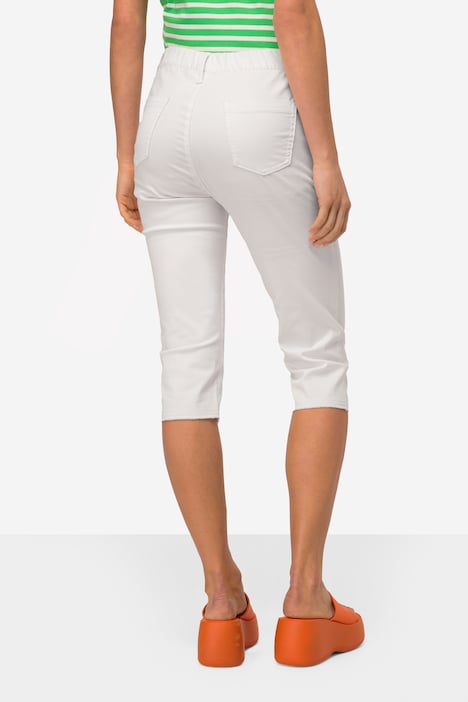 Caprihose, Jeggings, Fransensaum, Elastikbund, mit recycelten Materialien