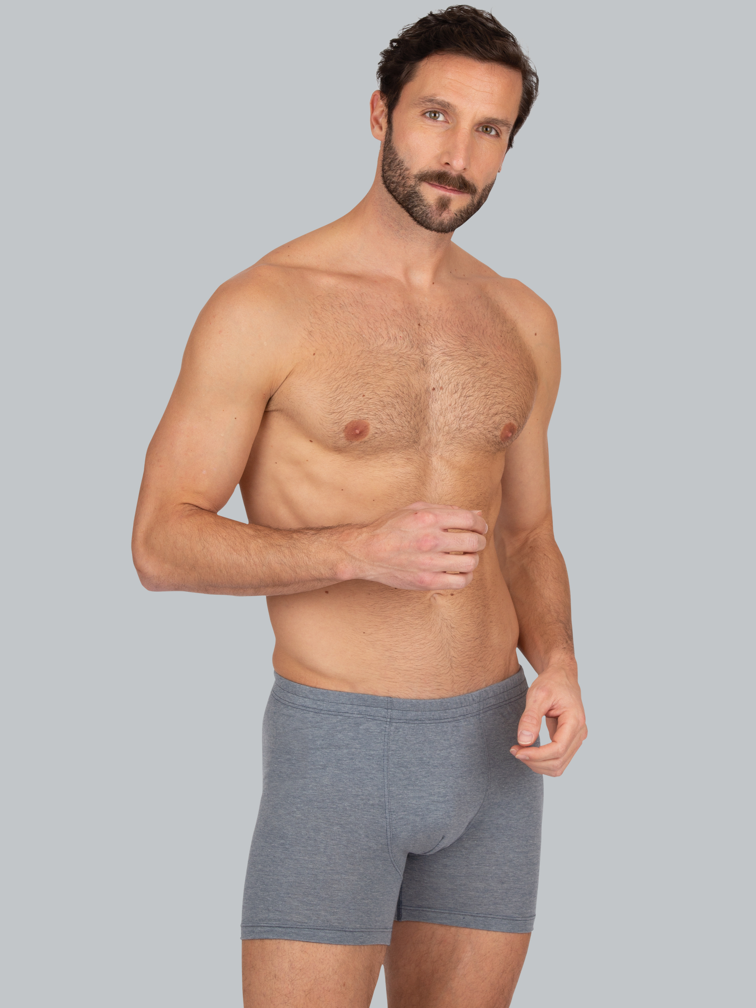Herren Pant in bequemer Stretch-Qualität Steingrau-melange